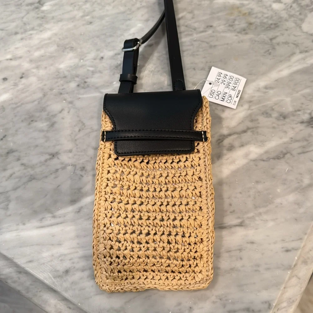 H&M Small Straw Phone Bag NWT - Picture 6 of 6